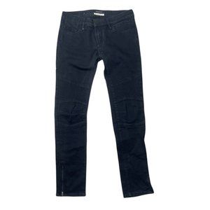 MAISON SCOTCH Women's Black 'Biker' Zipper Detail Skinny Jeans Size W27/L32